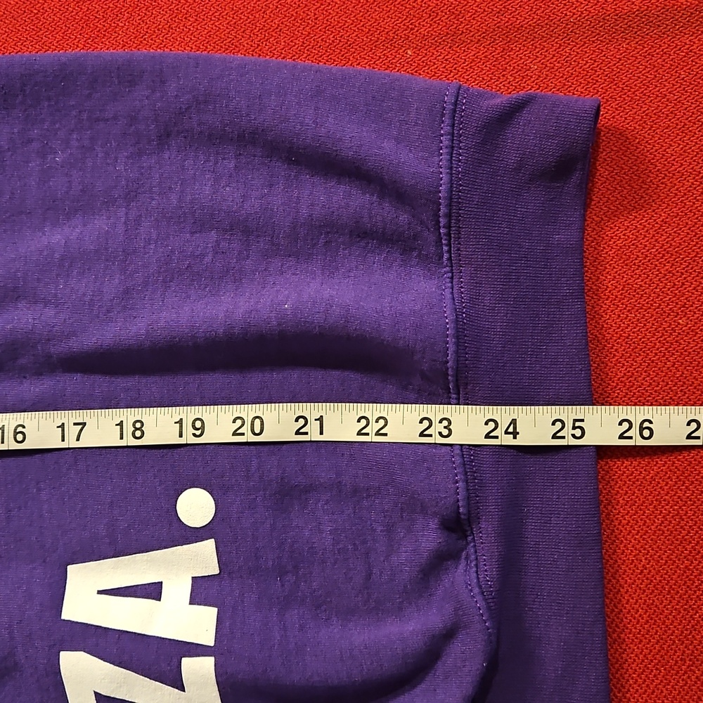 'Fu*k fashion, Let's eat pizza' long sleeve purple graphic sweatshirt Small - Picture 4 of 5